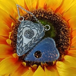 Handmade 925 Sterling Opalite Planchette Pendant